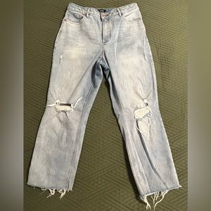 Express Curvy Distressed Mom Jeans size 12